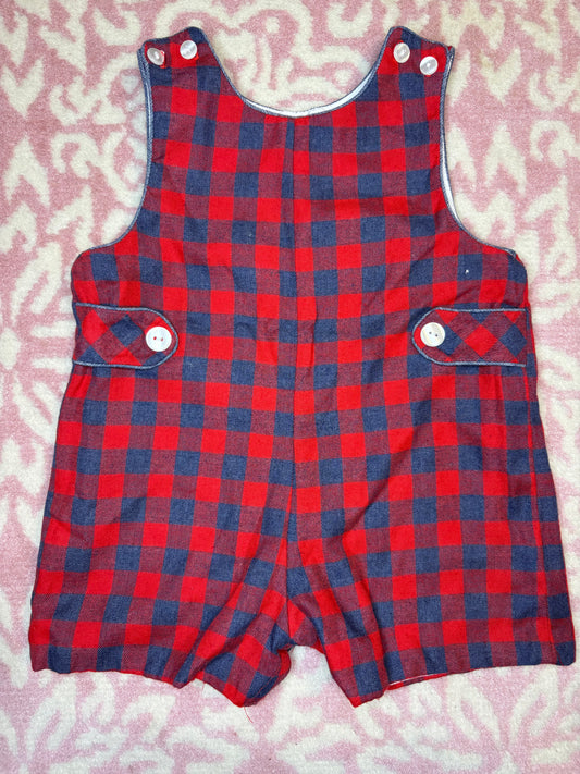 6M Claire and Charlie Red and Chambray Plaid Flannel Jon Jon