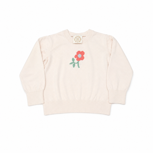 3T TBBC Isabelle`s Intarsia Sweater Sandy Springs Stone Flower