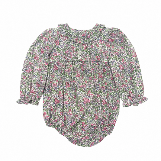 6M Little English Floral Ruffle Button LS Bubble
