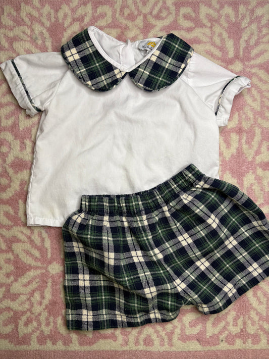 18M The Daily Smock Tartan Plaid Short Set