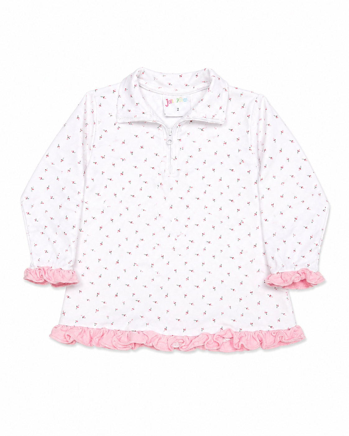 2T Jellybean Ruffle Rosebud Quarter Zip