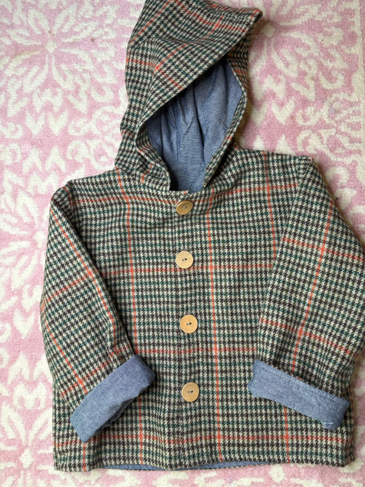 2 Hannah Kate Houndstooth Hooded Jacket