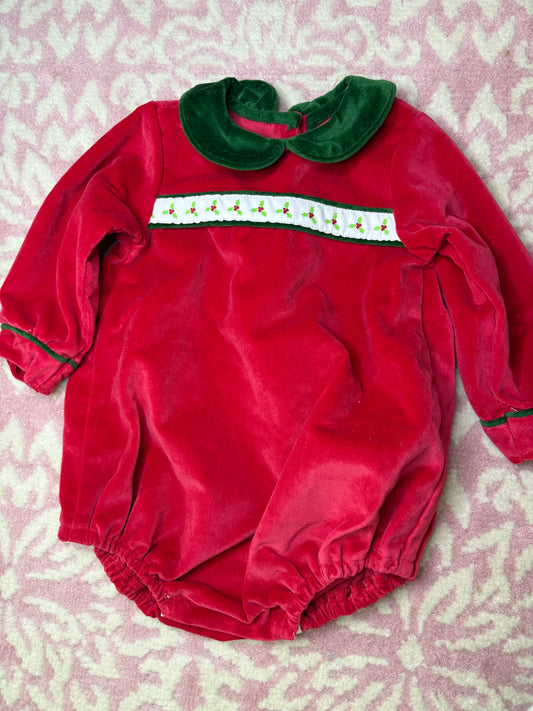 6M Jetson Cubbington Red Velvet LS Bubble with Holly Ribbon
