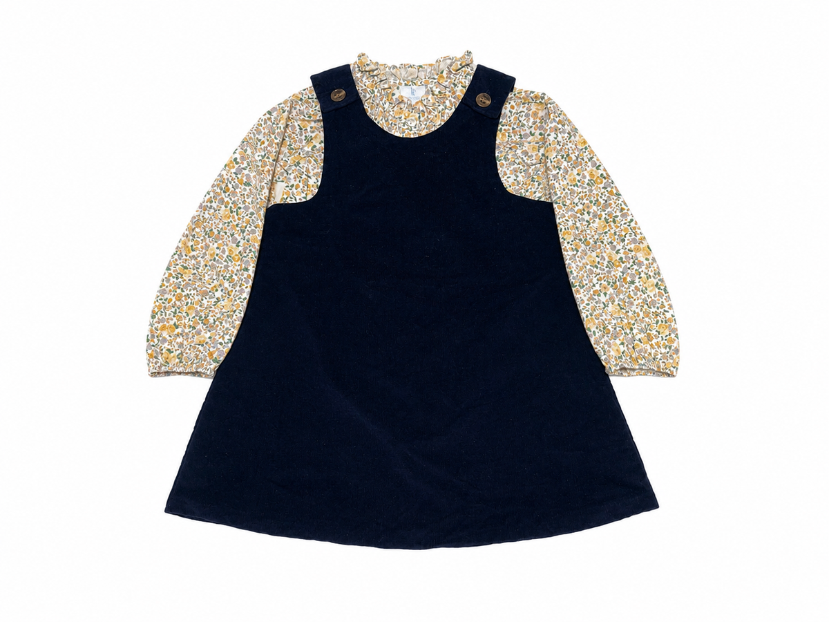 7 TBBC Nantucket Navy Cord Blouse + Little English Floral Blouse