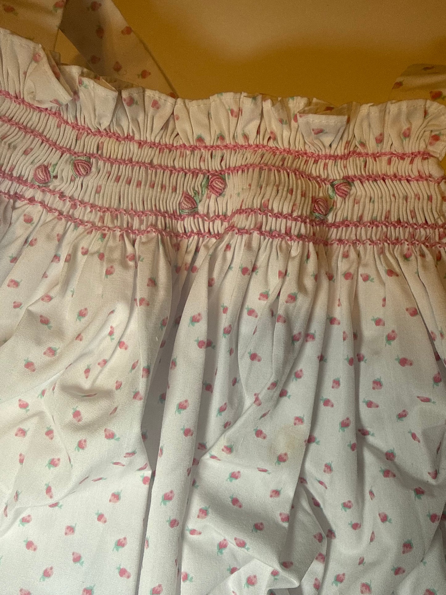 12/18M TBBC Smocked Bitsy Bubble in the Rosebud