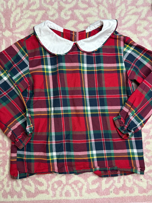 2T Mary & Grace Tartan Plaid LS top