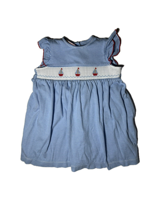 24M Petit Bebe Smocked Sailboat Knit Dress