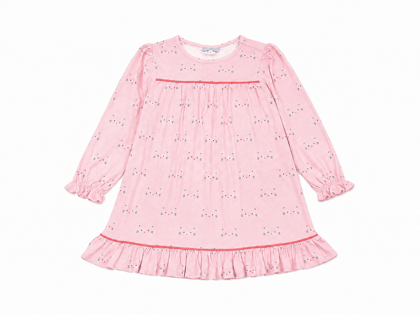 8 James & Lottie Pink Kitty Cat LS Knit Dress