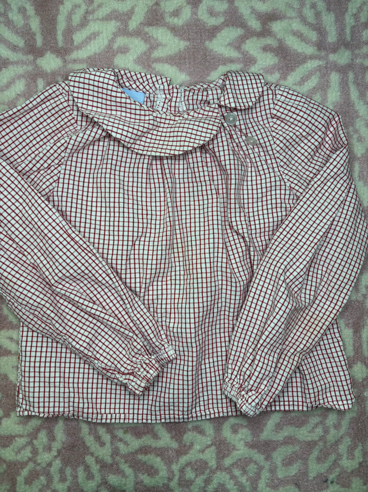 2 Bella Bliss Res Microcheck PetePan Collar Shirt