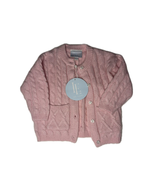 9/12M Little English Pink Cable Knit Sweater