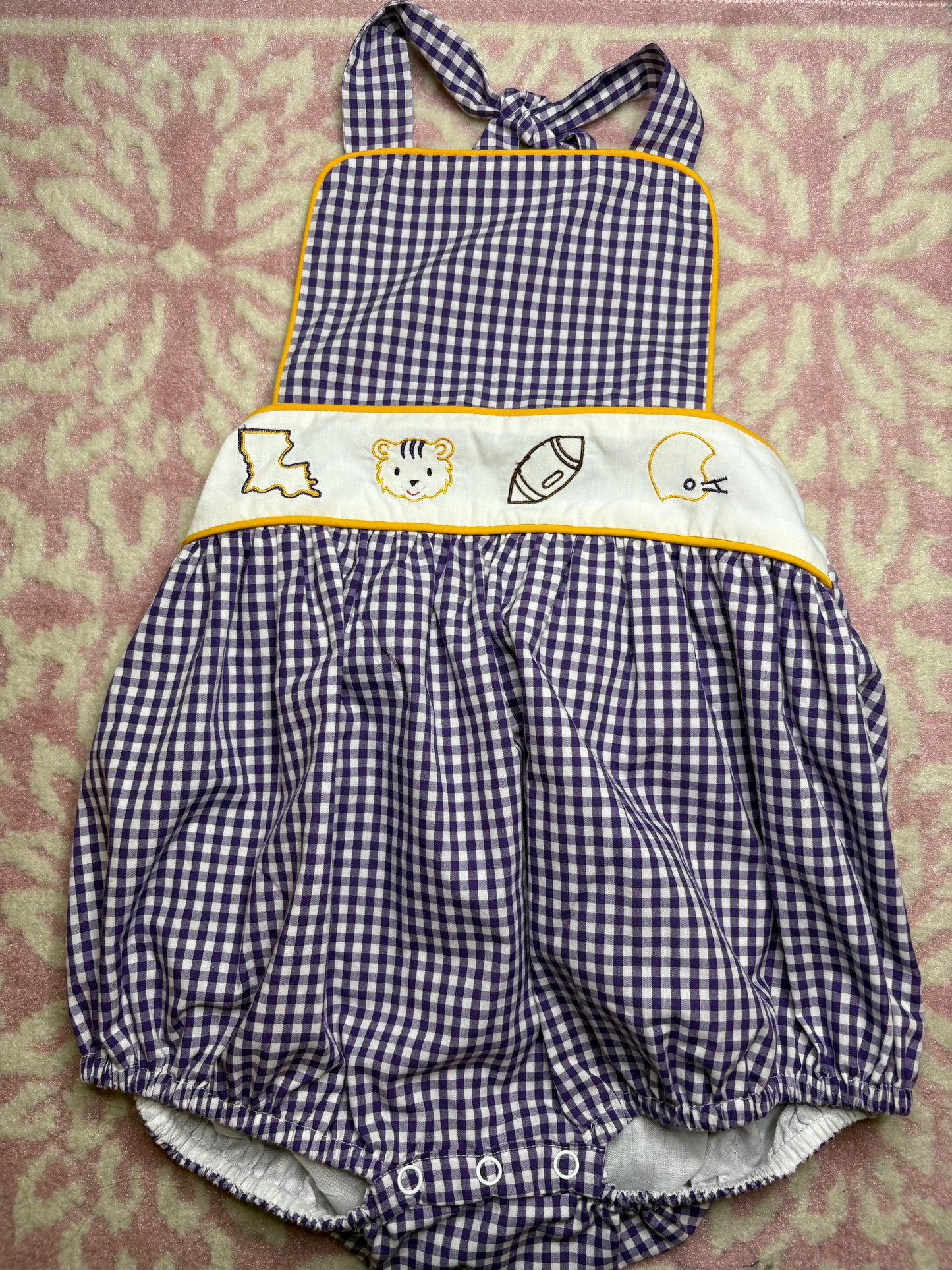 3T Southern Saturday by Remember Nguyen LSU Embroidered Sunsuit