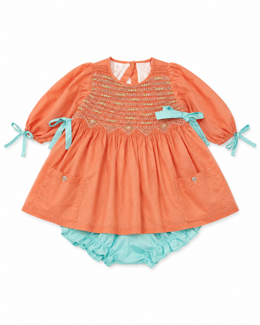 5 WDW Fall Smocked Bow Short Set
