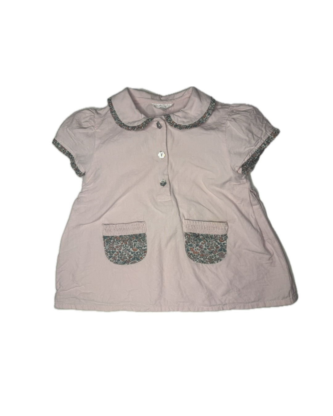 2T Dondolo Floral Pocket Ruffle Pink Dress