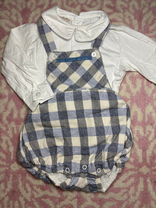 12M Dondolo Bayden Boy Bubble Overall Set