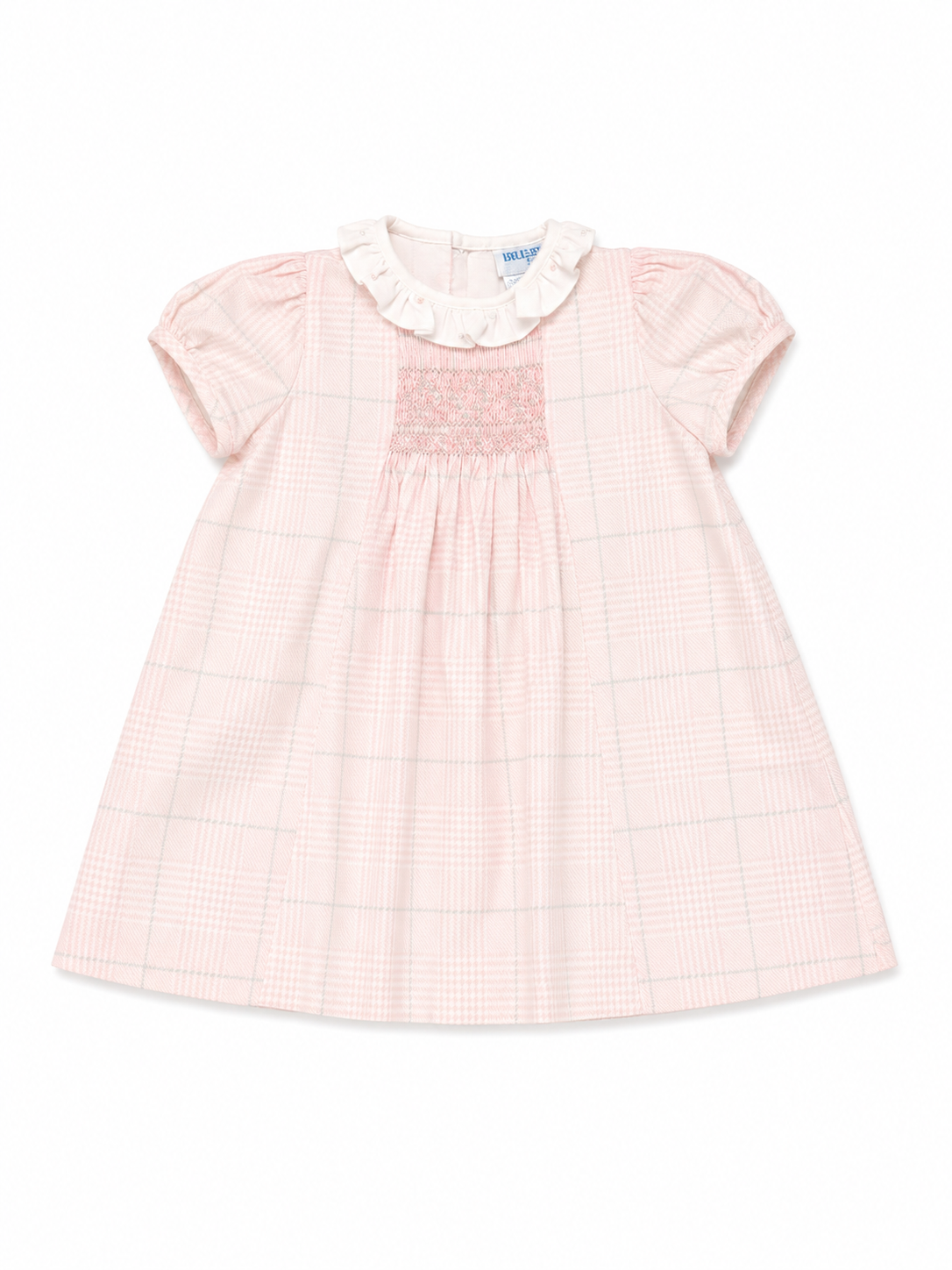 24M Lulu & Me Pink Plaid Smocked Ruffle Dress