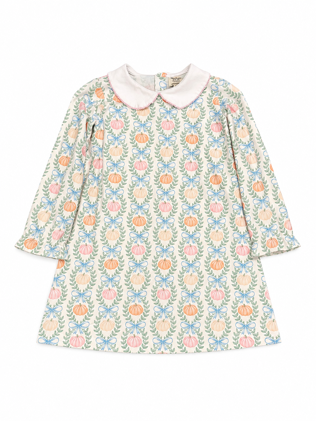 5 The Oaks Pumpkin Blue Bow LS Knit Dress