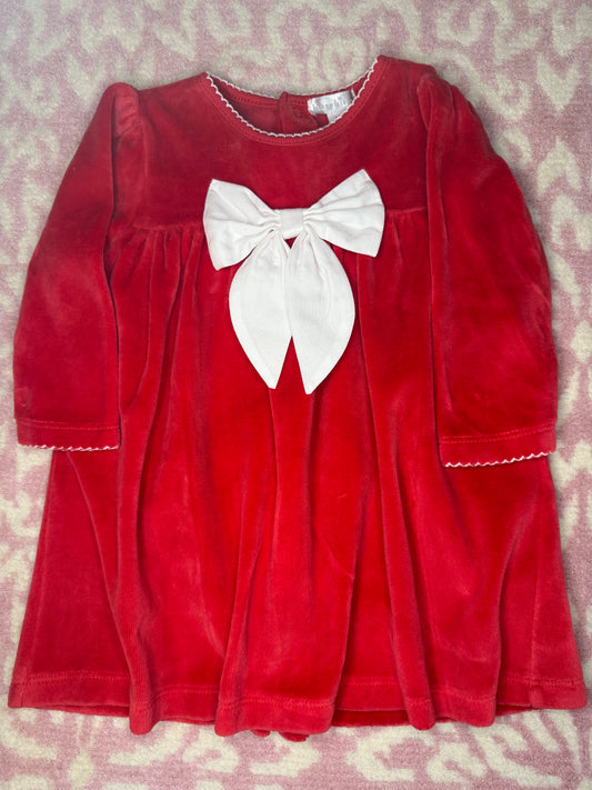 9M Kissy Kissy Velvet Bow LS Dress