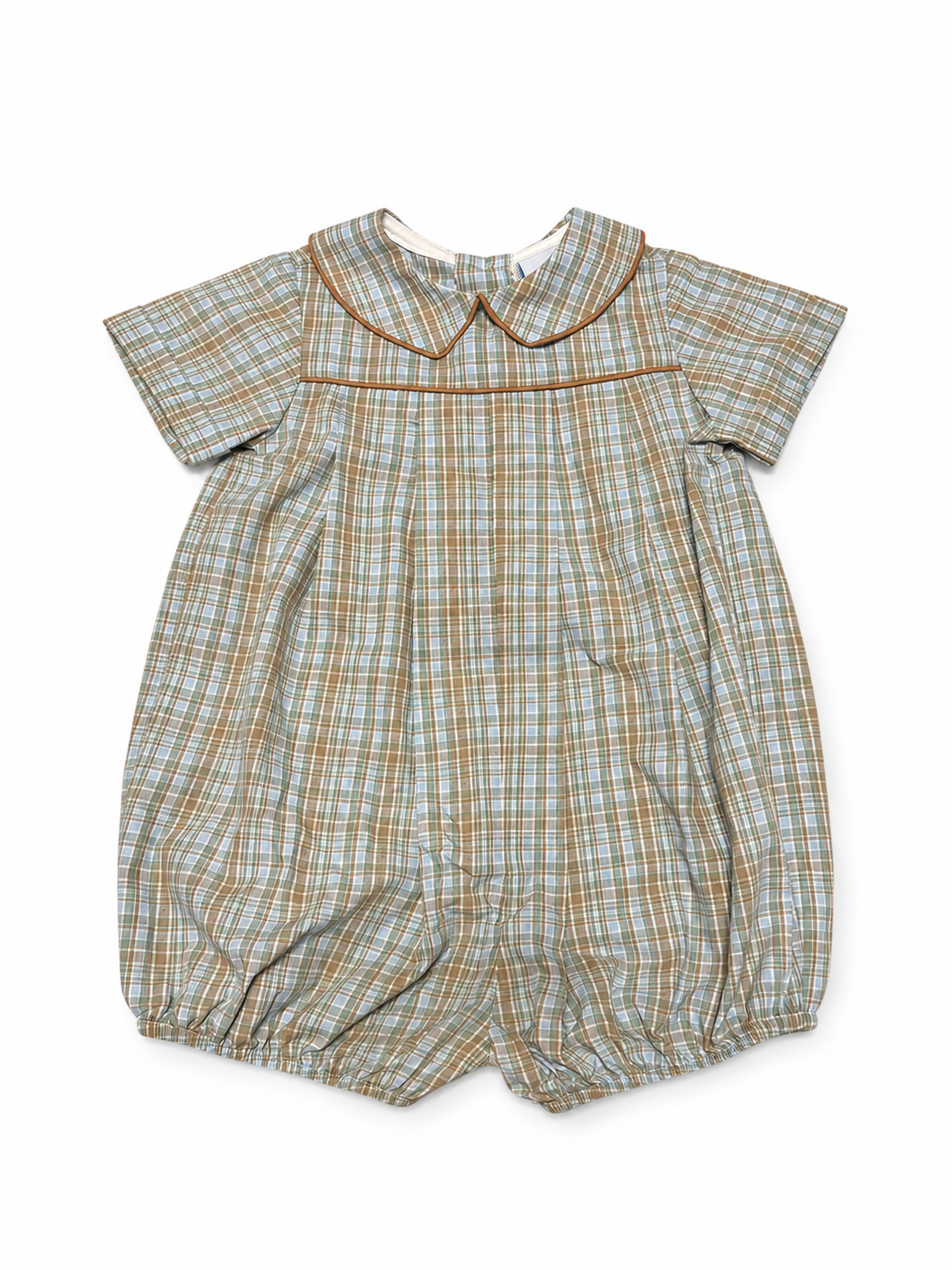 18M Bailey Boys Green & Brown Plaid Bubble