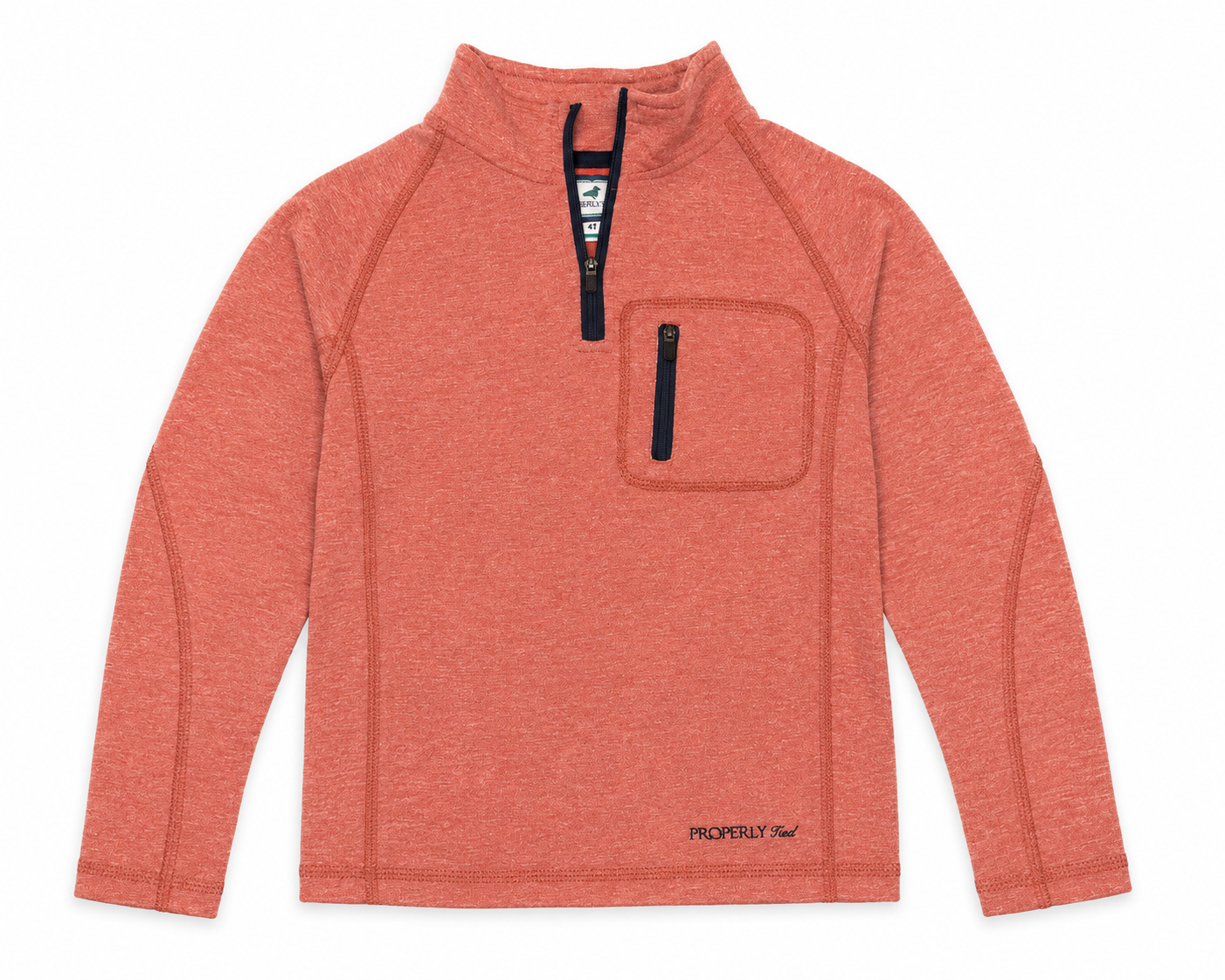 4T Properly Tied coral-red half-zip