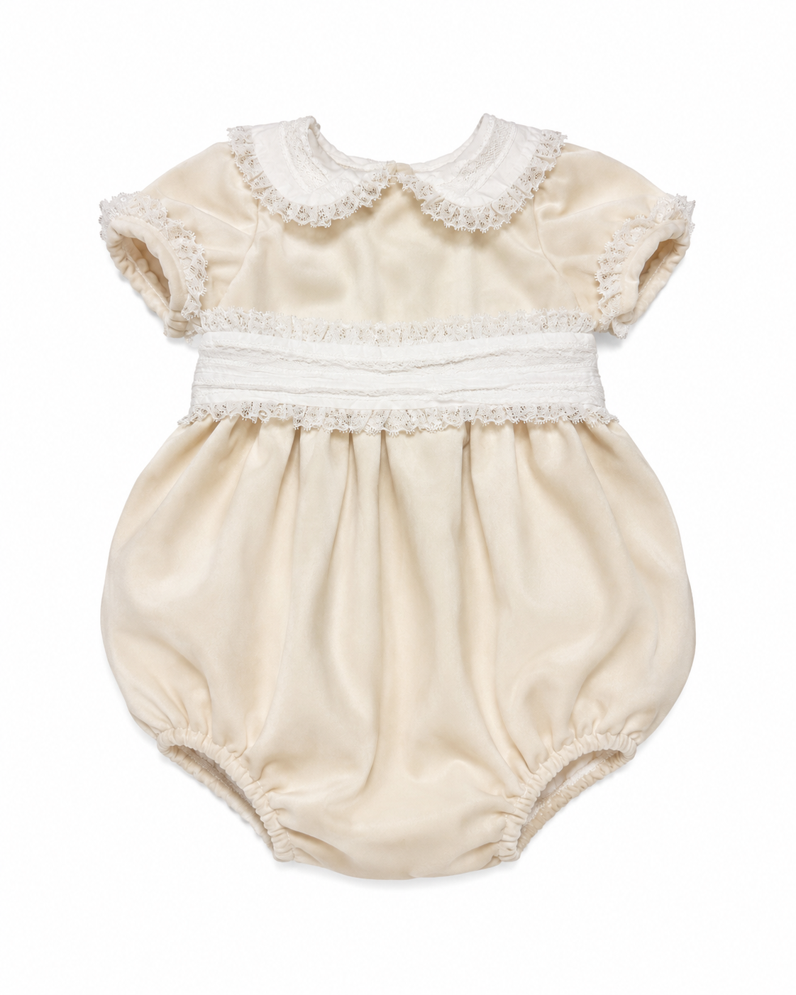 18M Lulu Bebe Cream Velvet Lace Bubble