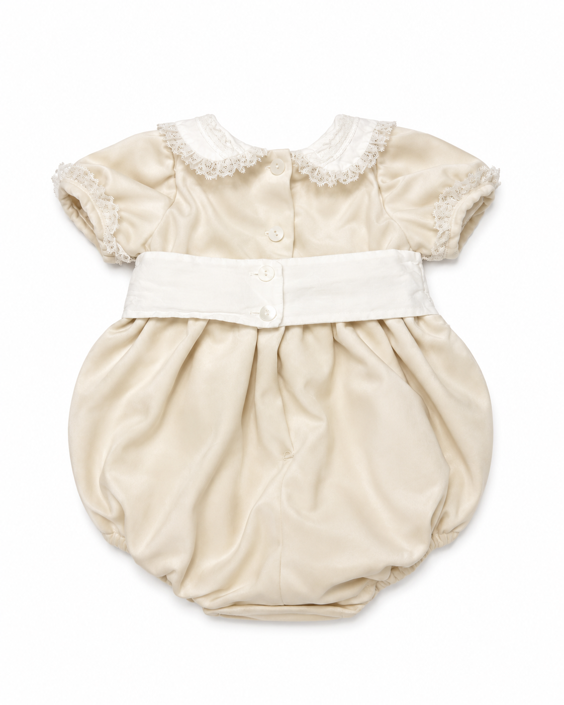 18M Lulu Bebe Cream Velvet Lace Bubble