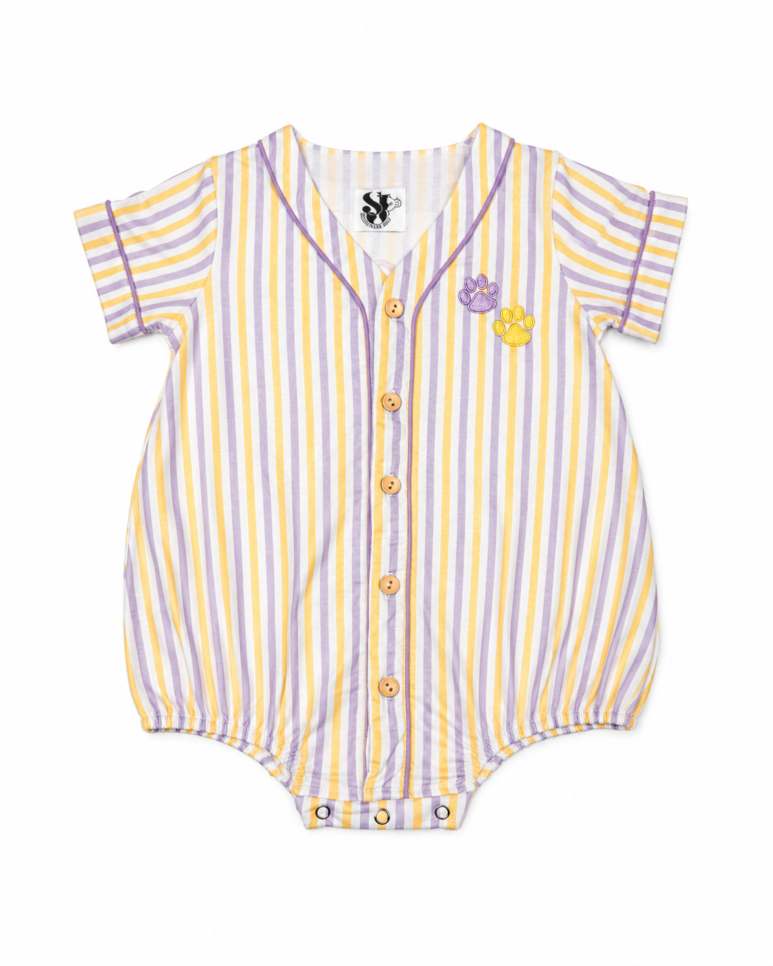 12/18M Seersucker Joey “Geaux” Tigers Striped Bubble