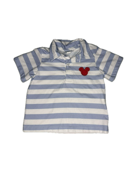2T Benoit Matisse Mickey Mouse Appliqué Striped Polo