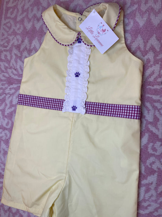 Sz 5 Little Louanne LSU Paw Print Romper