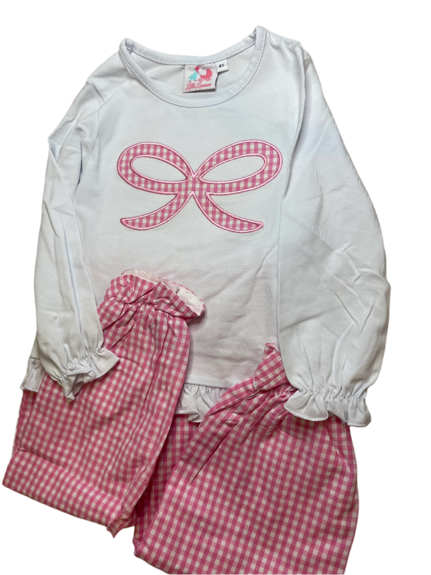 4T Little Louanne Bow Pant Set