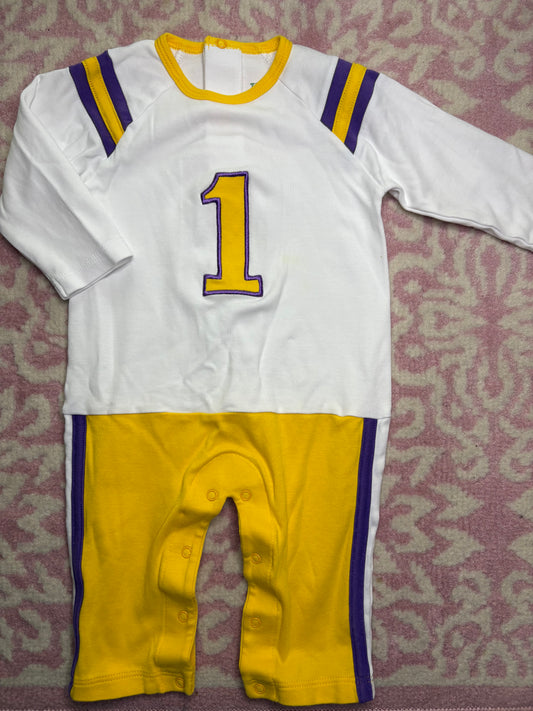 6-9M Tigers Football Uniform Romper
