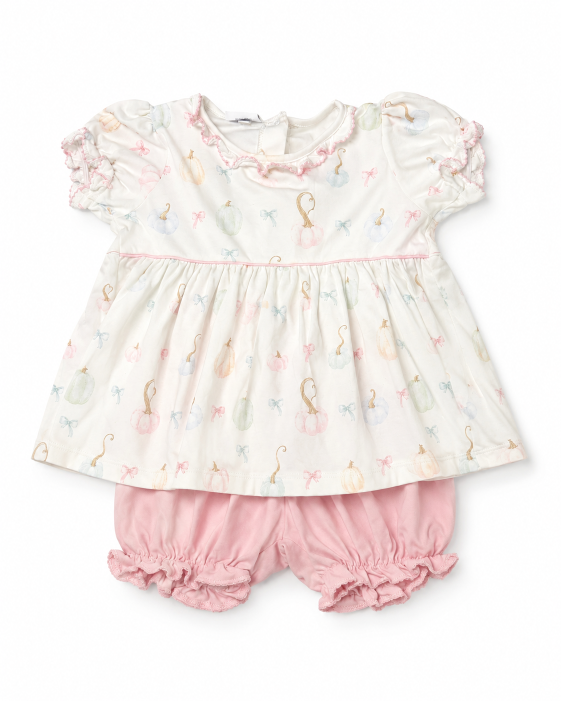 4 Pippa Pumpkin Bow Knit Bloomer Set