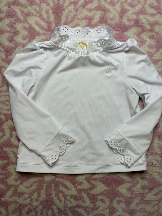 18-24M TBBC White Rashguard with Eyelet Details
