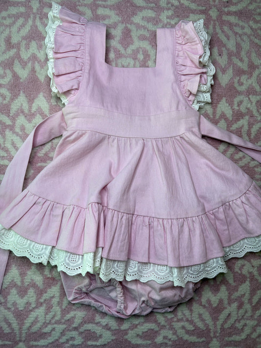 18M Belles Beauties Pink and Lace Bloomer Set