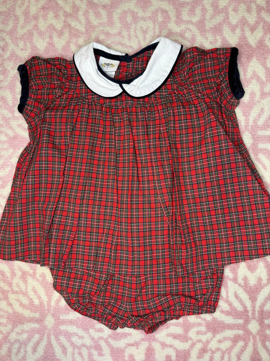 18M La Petit Fleur Tartan Bloomer Set