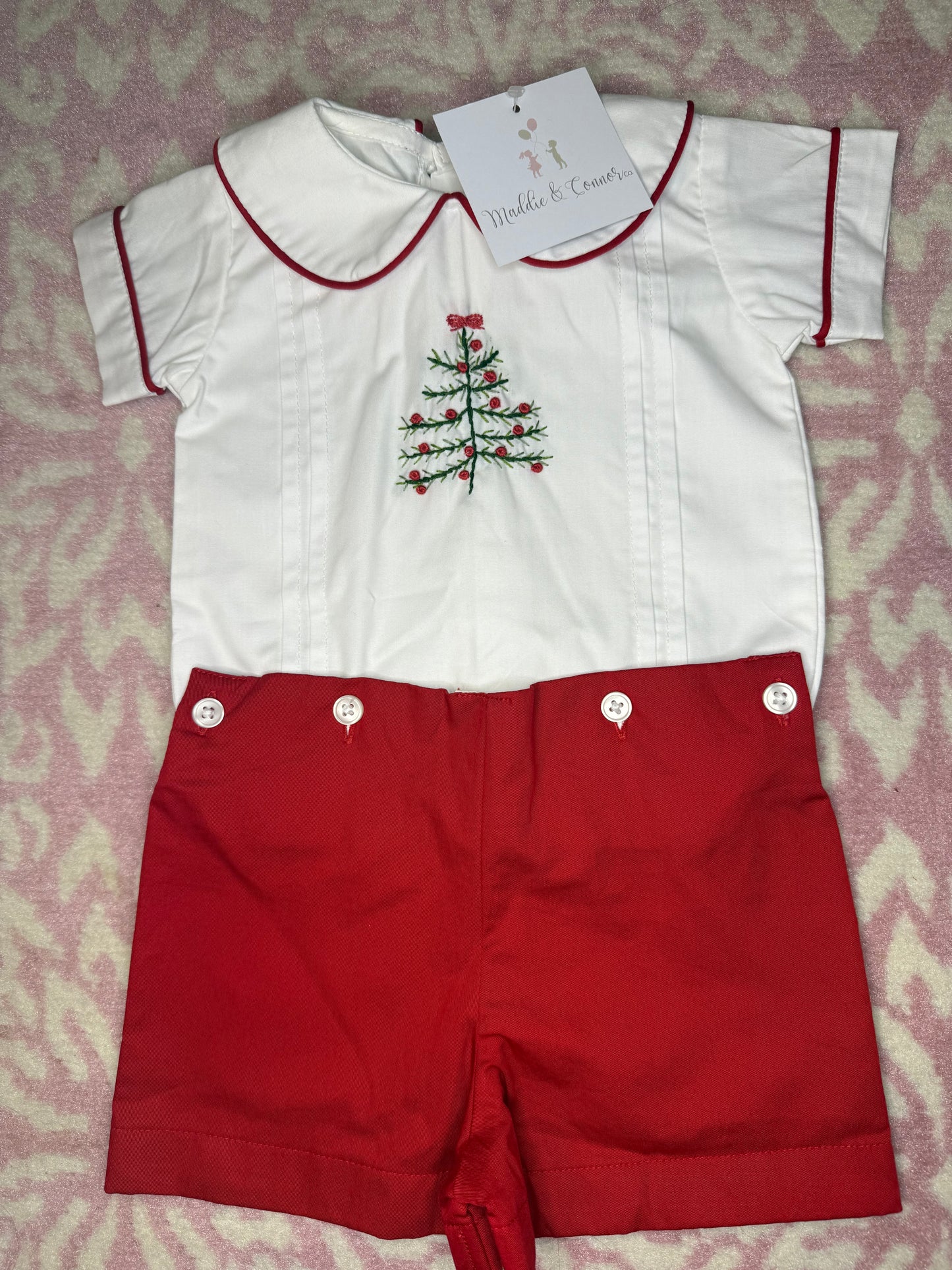 9M Maddie & Connor White Christmas Heirloom Button On