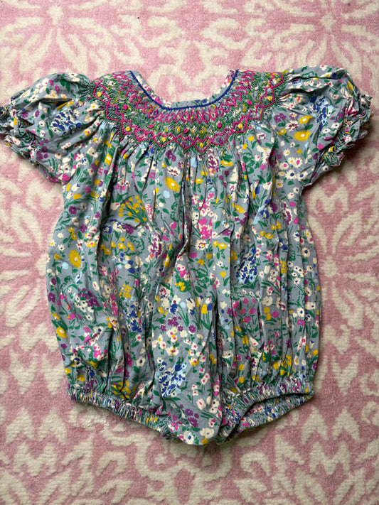 18M Nola Smocked Bold Floral Smocked Bubble
