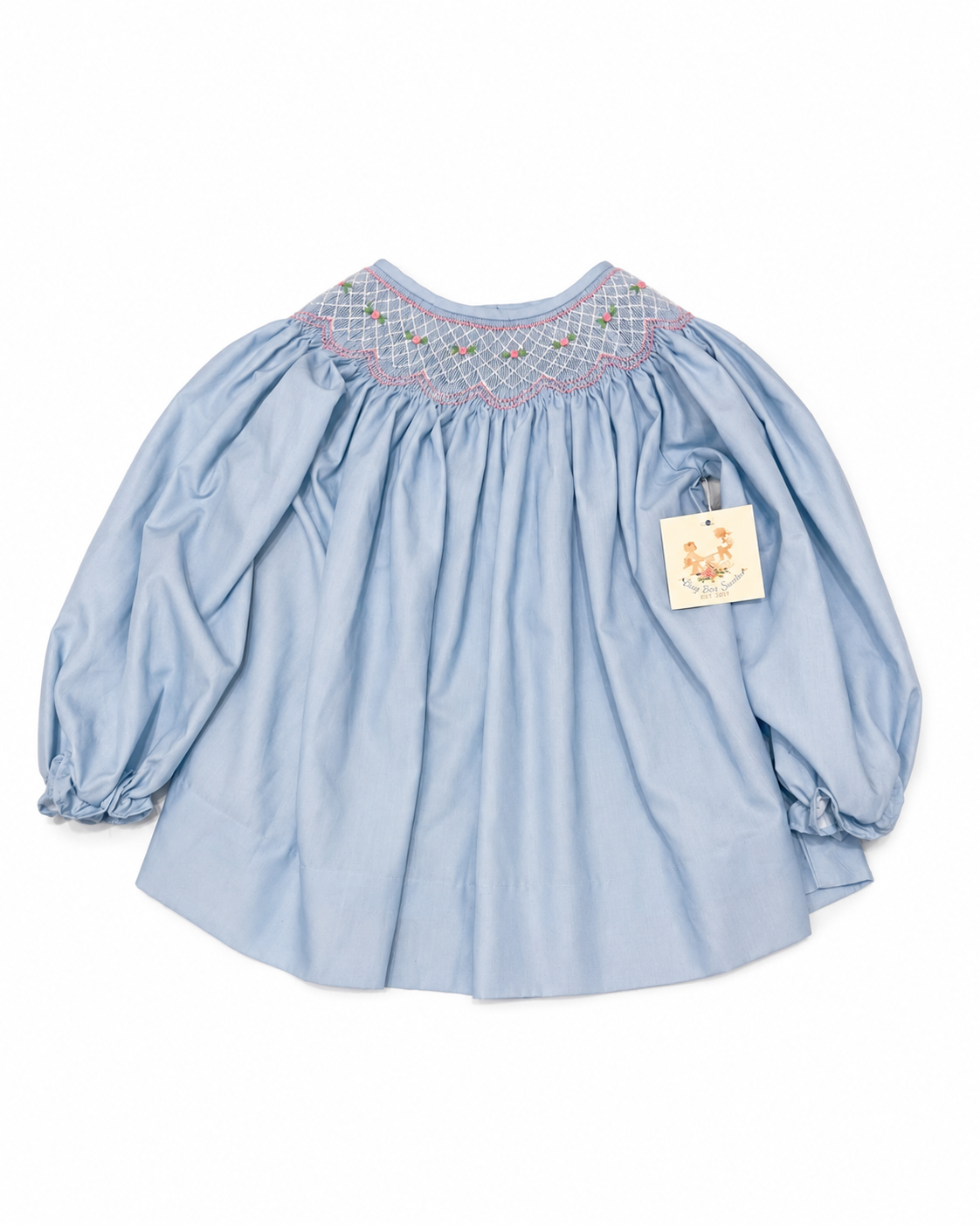 6 Busy Bee Smocks French Blue Smocked Top