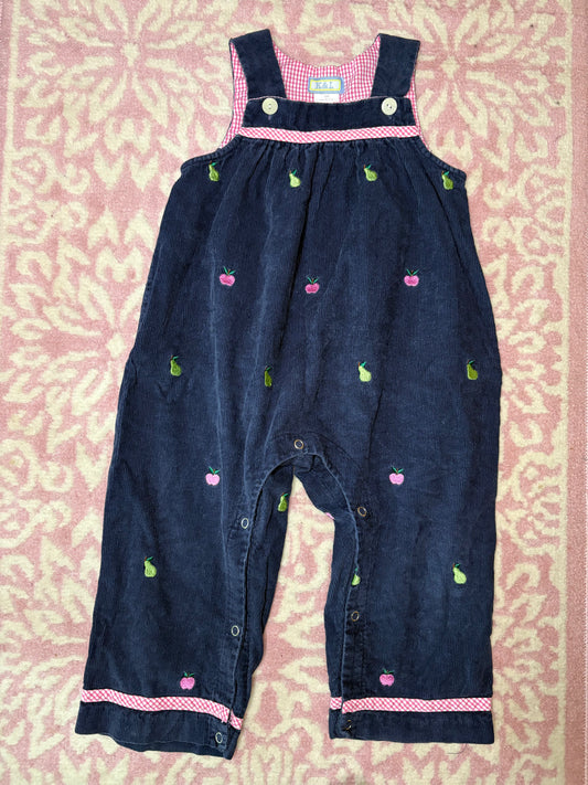 24M K&L Cord Overall with Fruit Embroidery
