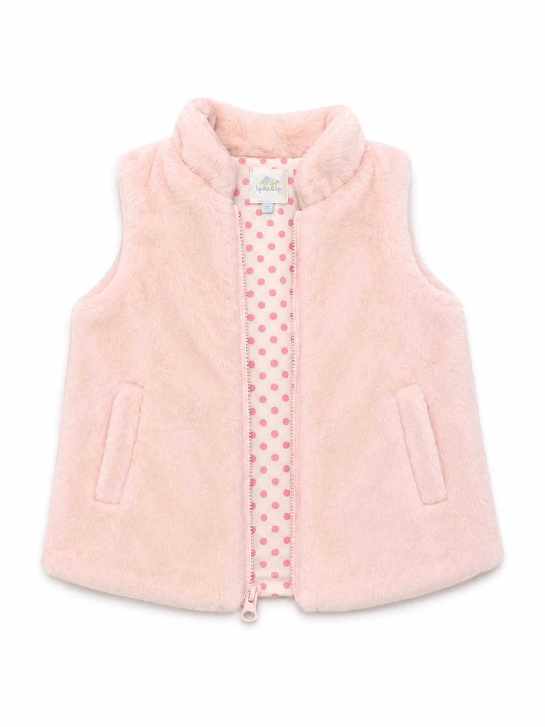 4 Eyelet & Ivy Pink Faux Fur Vest