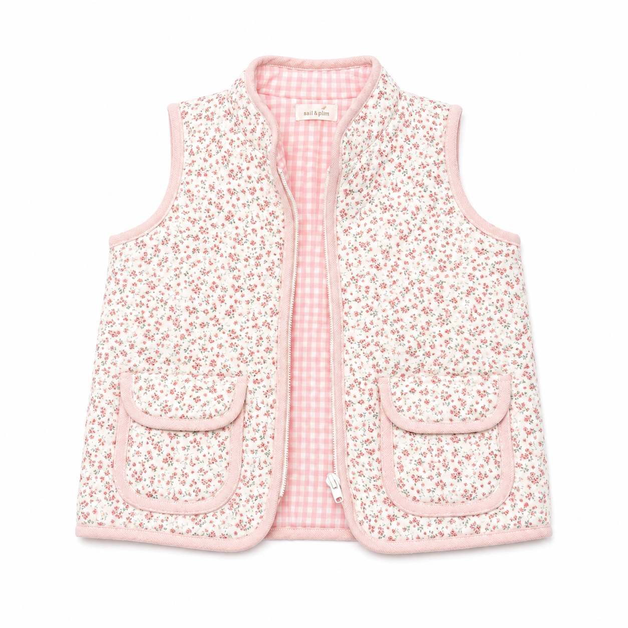 7 Sal & Pimenta Floral Rose Cord Trim Vest