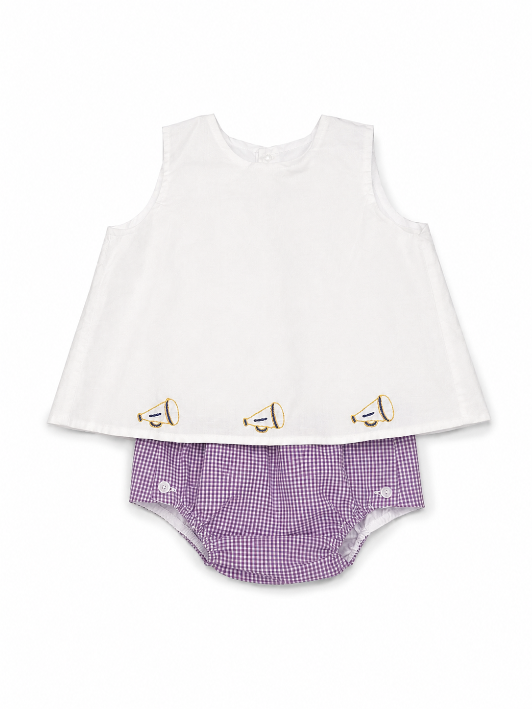 6M Southern Saturday LSU Megaphone Diaper Set