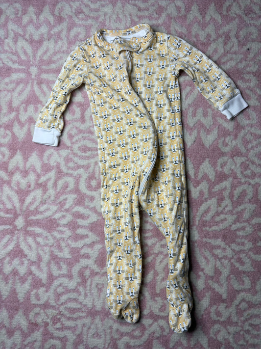 0-3M Lila and Hayes Lion Zip Up Footed Sleeper