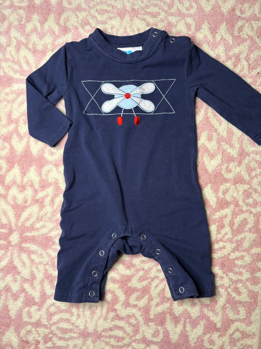 3M BB Kids Plane Appliqué LS Romper