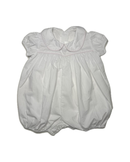 12M Lullaby Set White Bubble With Baby Pink Trim
