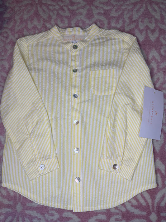 Sz 4 Hannah Kate Tyson Seersucker Yellow Button Down