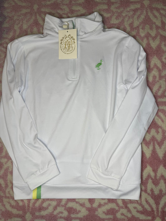 Sz 5 TBBC Hayword Half-Zip Athletic Worth Ave White/Grace Bay Green