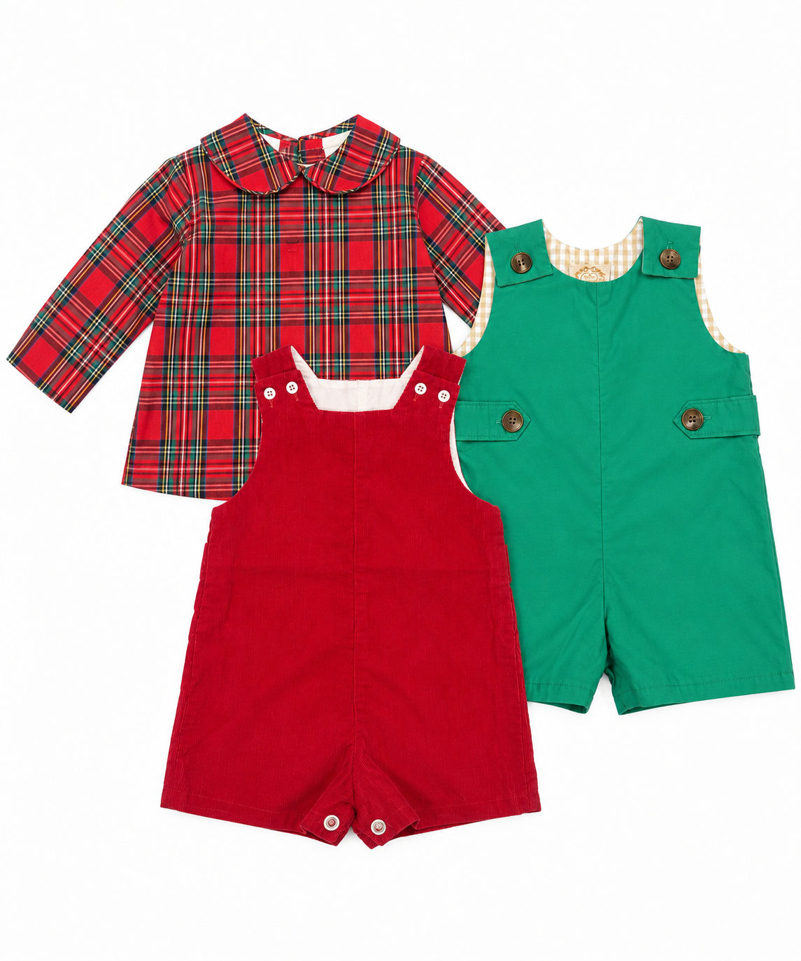 6/12M TBBC Jack Keene Jon Jon + Bailey Boys Tartan Cord Jon Jon Bundle