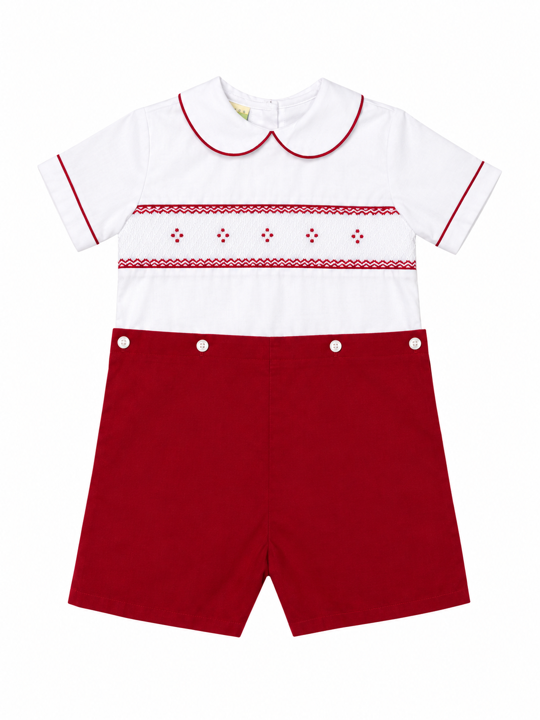 3T Le Za Me Smocked Crimson Button On Jon Jon