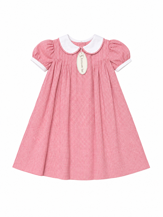 6 Lullaby Set Perfectly Pleated Red Windowpane Dress