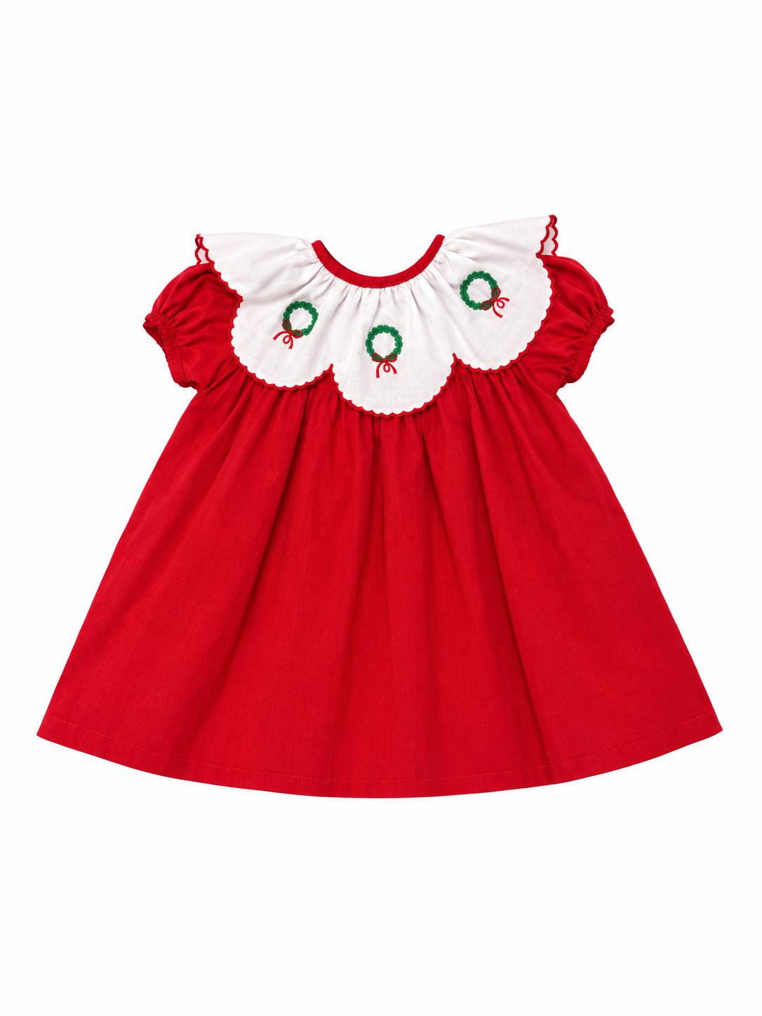 6M Lulu Bebe Red Christmas Wreath Dress